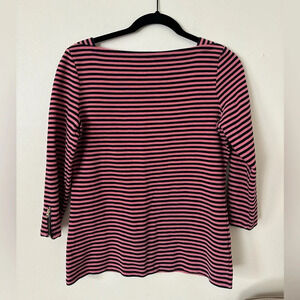 Small Talbots Pink and Navy 3/4 Sleeve Blouse